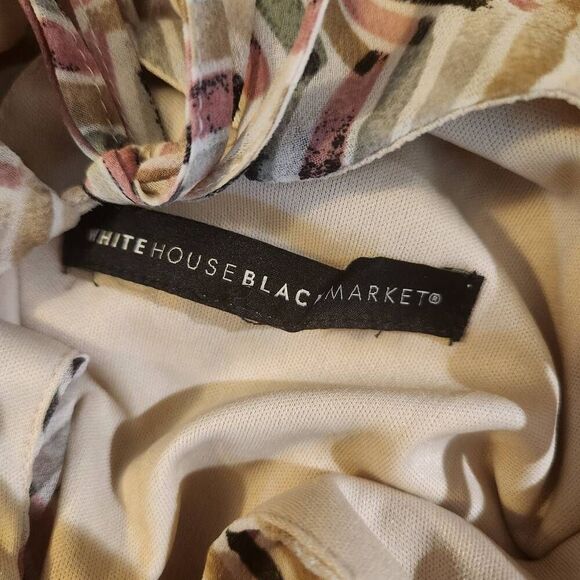 WHBM Purple Gray and Tan Print Chiffon Maxi Dress Size 14 (5084) - Picture 6 of 8